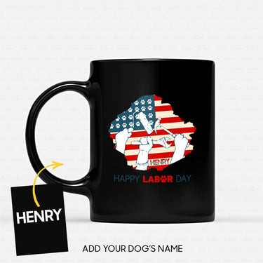 Personalized Dog Gift Idea - Happy Labor Day For Dog Lovers - Black Mug